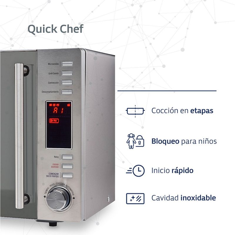 Microondas Trifunción BGH Quick Chef 30 Litros B330DSS9