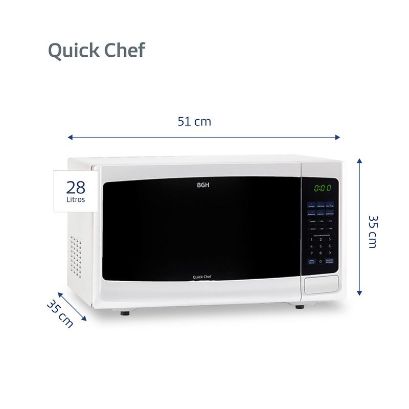 Microondas Grill BGH Quick Chef 28 Litros B228DB9 OUTLET